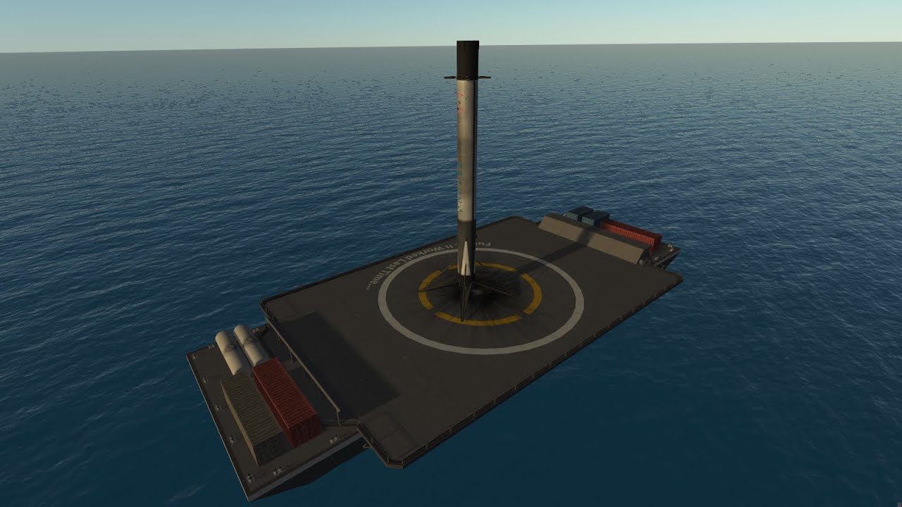 KSP KOS Fully Automated Downrange Barge landing