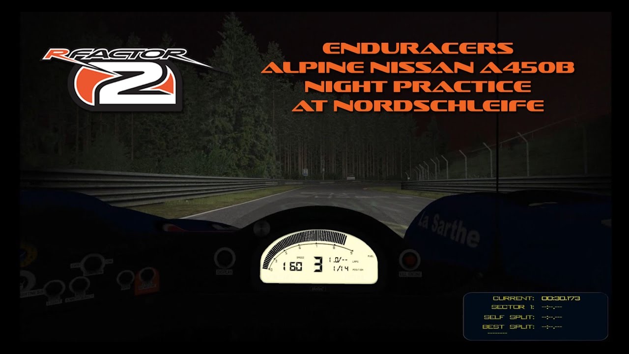 rF2: EnduRacers LMP2 Alpine Nissan A450B Night Practice at Nordschleife