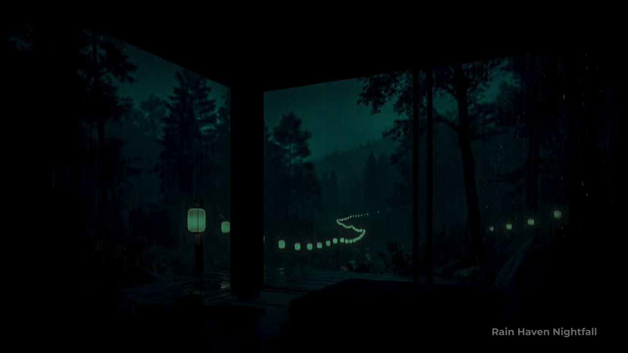 Deep Forest Rain Sounds (No Ads) 🌧 | Peaceful Sleep Ambience in a Dark Bedroom Mood