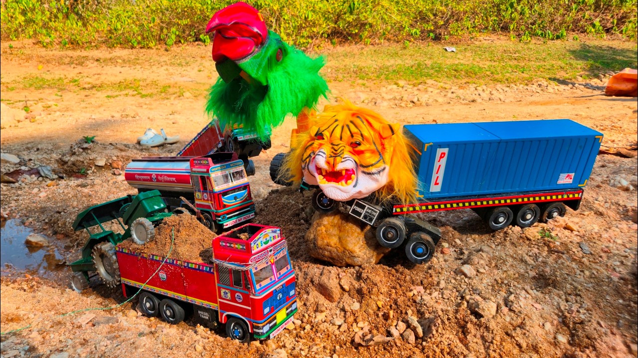 Tractor loading Dhaka River sand into truck || NBR TOYS ||