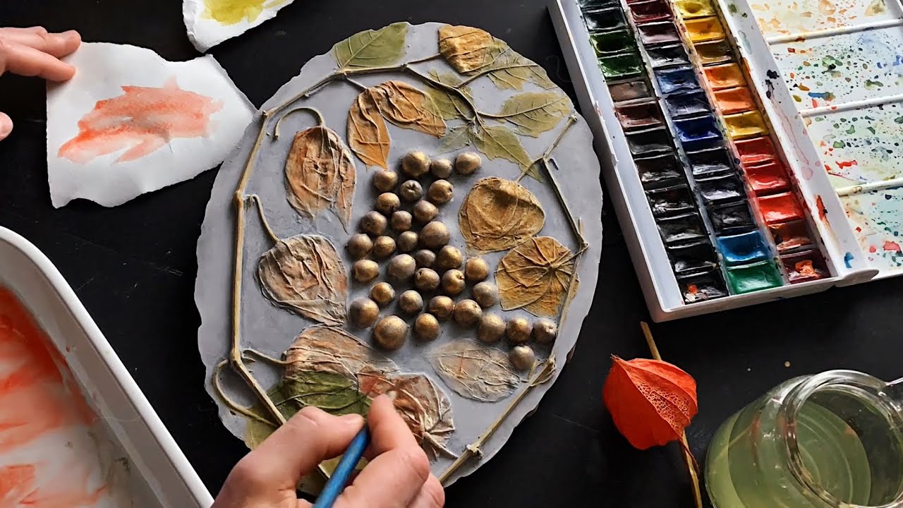 Art & Cats & Relax 🌿 Watercolor painting on plaster cast | Soothing painting process