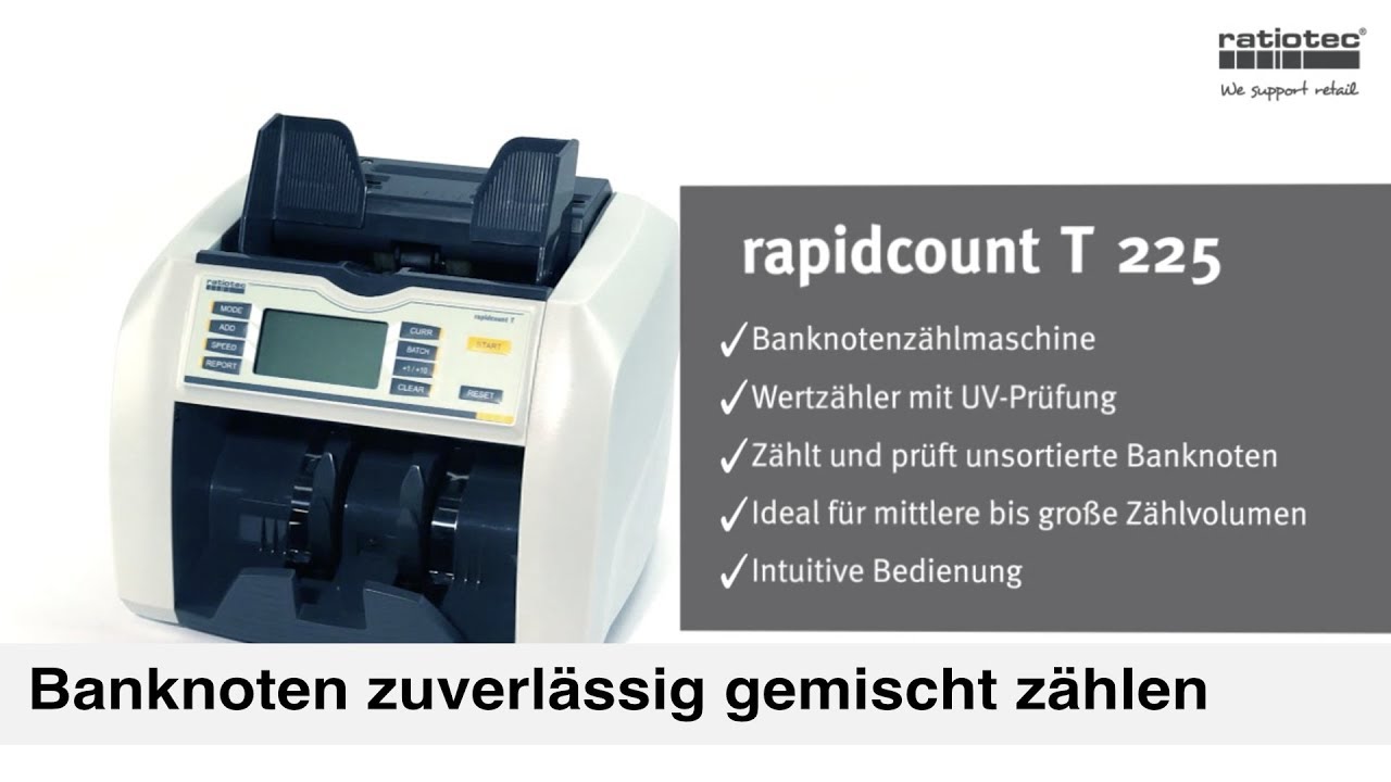Optimaler Banknotenz&auml;hler rapidcount T 225