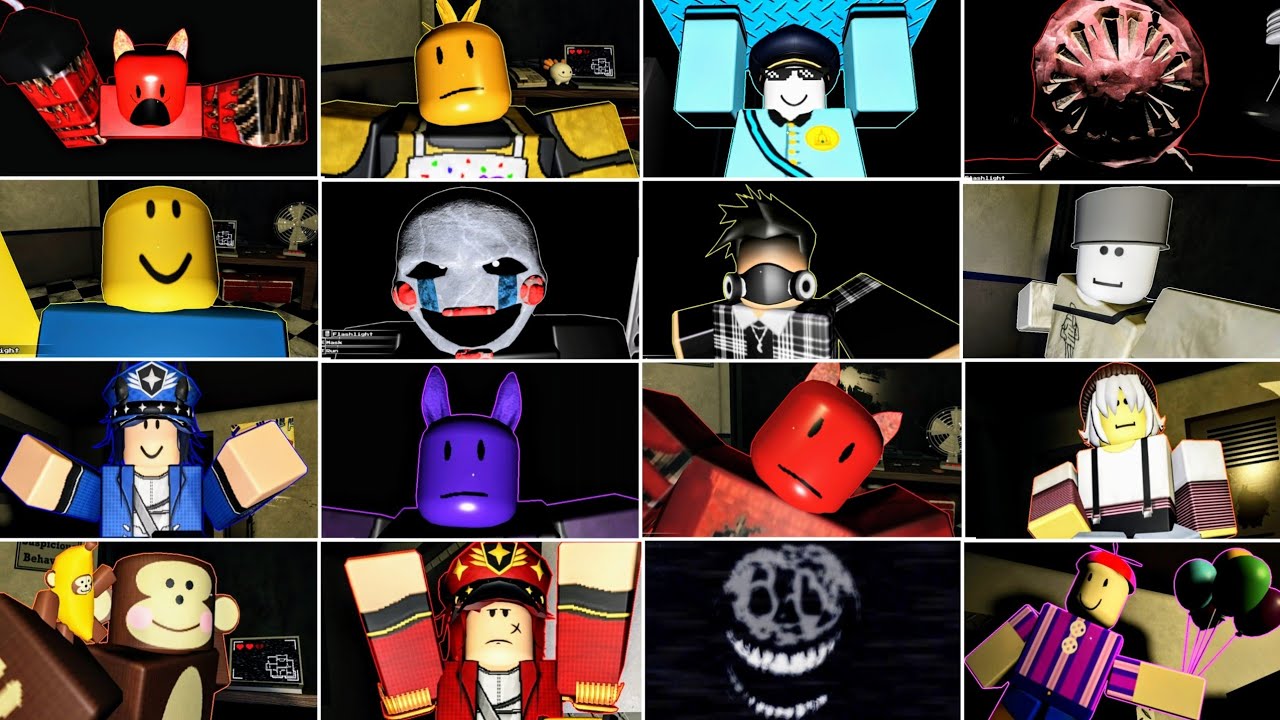 One More Night Roblox All Jumpscares + All Deaths | One More Night Roblox All Monsters
