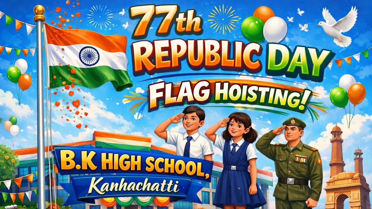 Flag hosting of B.K High SCHOOL 77th republic day 2026