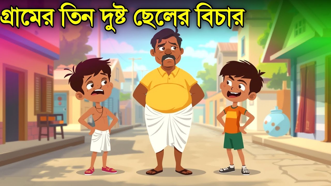 দুষ্ট ছোট তিন ছেলের মজার গল্প। Bangla cartoon। Bengali Moral Stories Cartoon | Bangla Golpo 