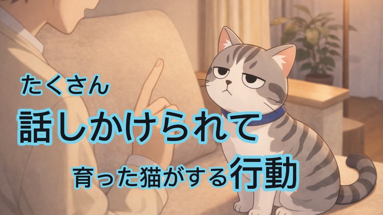 たくさん話しかけられて育った猫がする行動【猫の雑学】