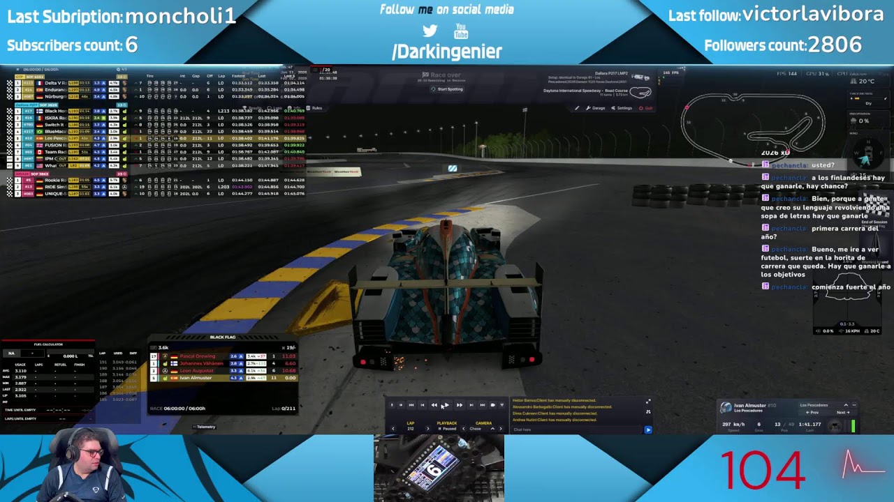 🏁Iracing - 6 Horas de Daytona con el LMP2 - Global Endurance Tour - TEAM LOS PESCADORES 🥶🥶
