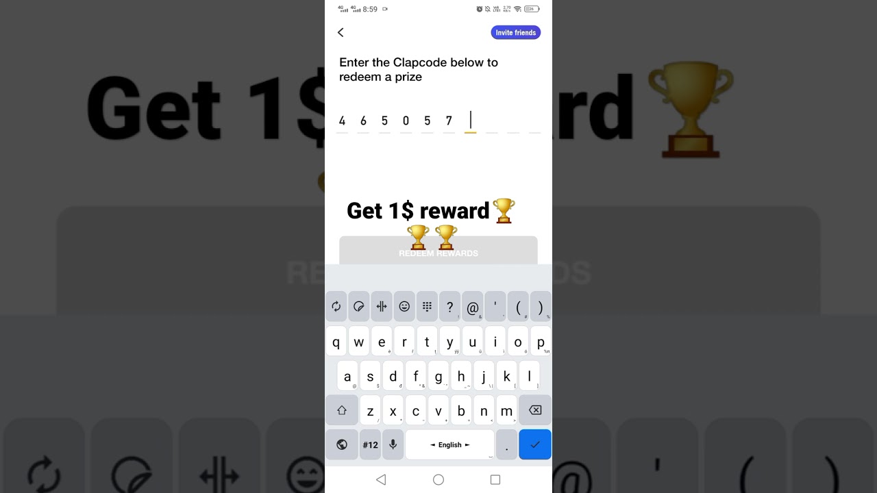 Redeem Code -46505979449 Get 1$ reward for clipclaps user#clipclaps #clipclapsofficial