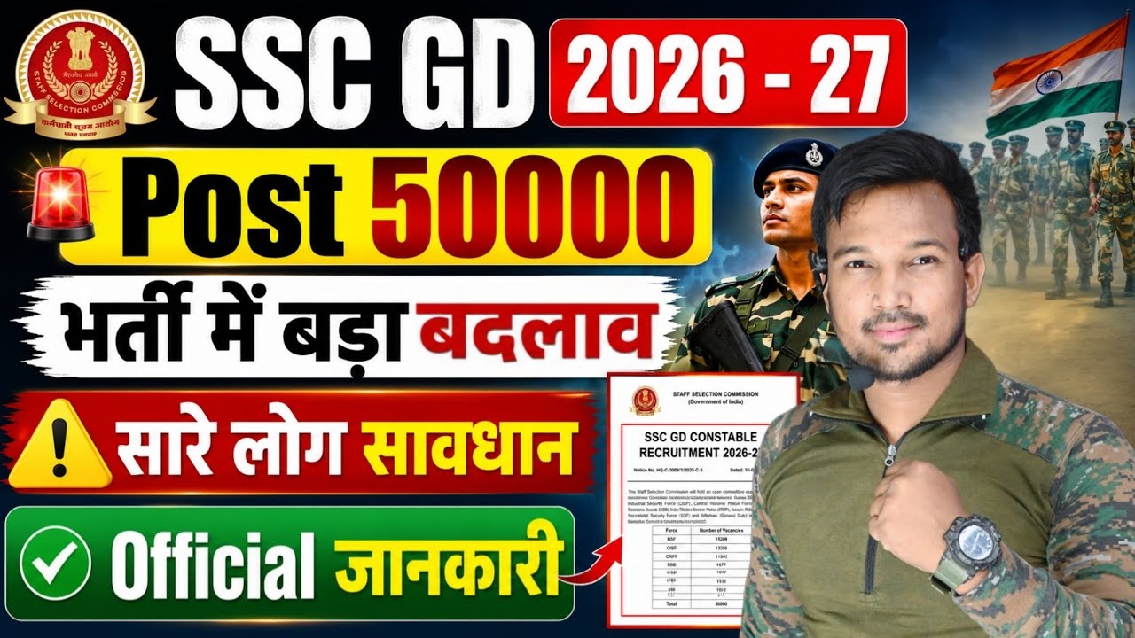 SSC GD 2027 New Vacancy 50000+ Posts | SSC GD 2027 Notification | Complete Details | Apply Date 2026