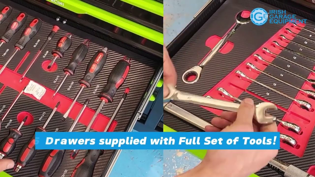 12 Drawer Tool Chest On Strong Castor Wheels & With Tools