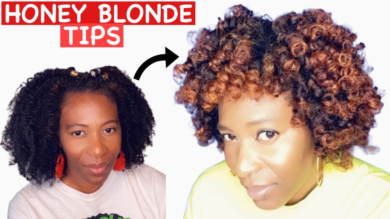 Coloring My Tips Honey Blonde | Clairol Textures & Tones Hair | Natural Hair | Yvebelize