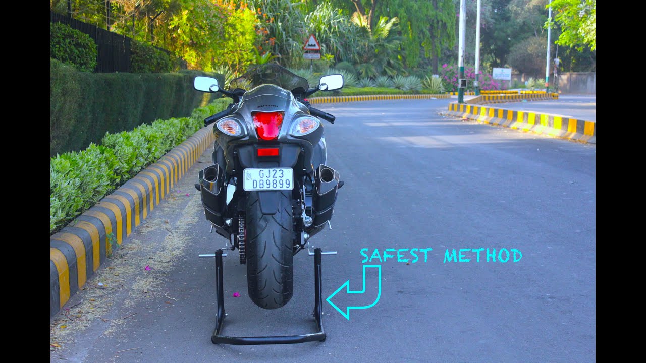 HOW TO PUT REAR PADDOCK STAND ON 2019 HAYABUSA | SUPER BIKE ALONE (WITHOUT ANYONE'S HELP) SAFELY