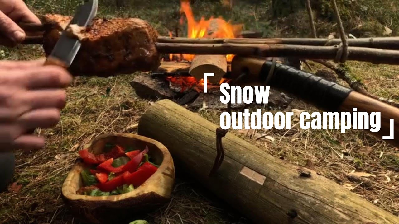 Three-day rain and snow outdoor camping#camping #campingfood #campinglife #outdoor #foryou #enjoy