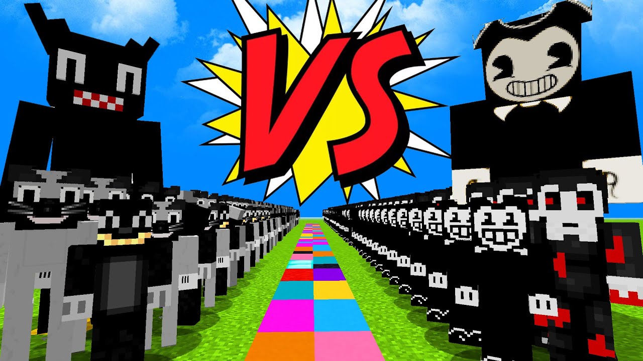 1000 МУЛЬТЯШНЫЙ КОТ ПРОТИВ 1000 БЕНДИ EXE BENDI CARTOON CAT ЗАЩИЩАЕТ ДЕРЕВНЮ ЖИТЕЛЕЙ МАЙНКРАФТ БИТВА