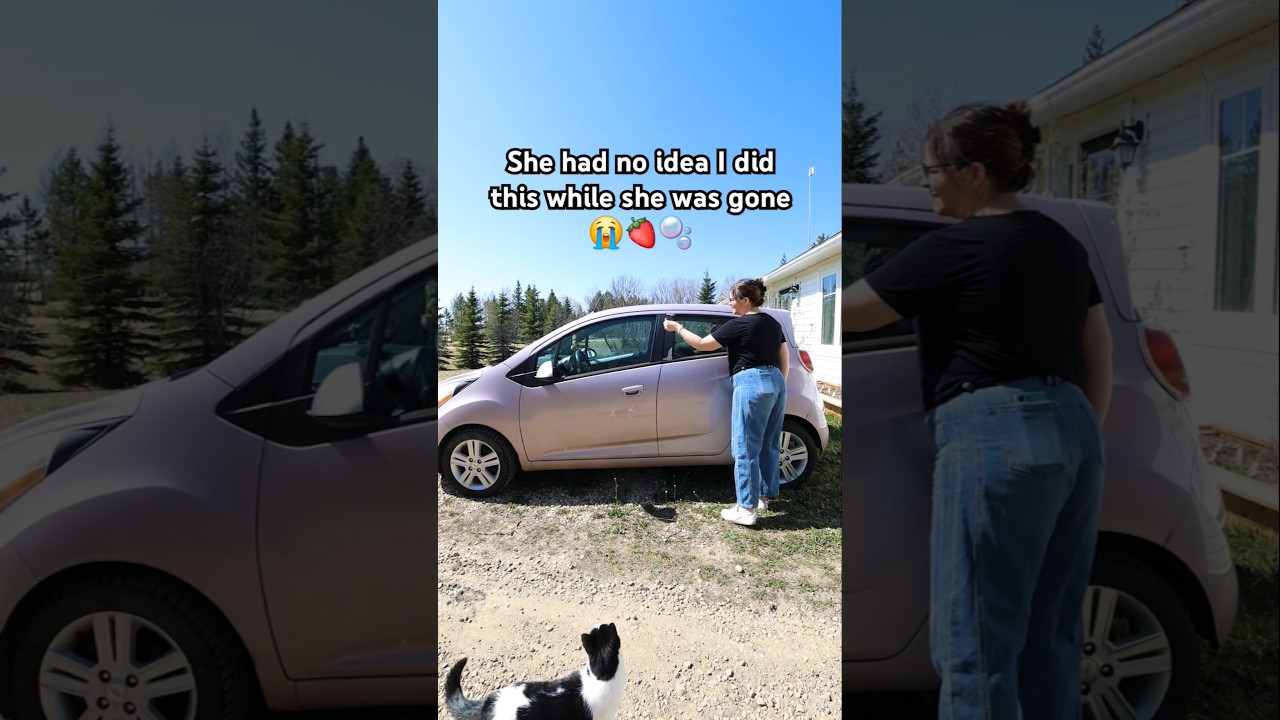 I surprised my daughter by making her very first little car cute, clean & cozy while she was away! 🍓