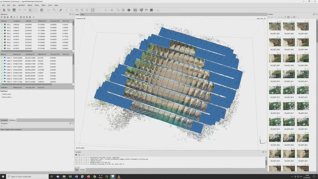 Tuto P2I : Traitement de Photogrammétrie Drone avec Agisoft Metashape