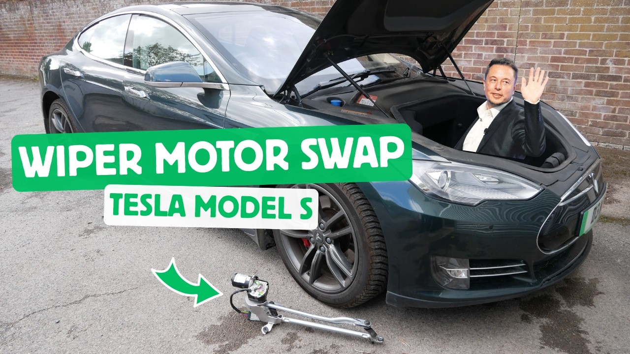 Как заменить мотор стеклоочистителя в Tesla Model S 2014 года выпуска. Не позволяйте рычагу стекл...