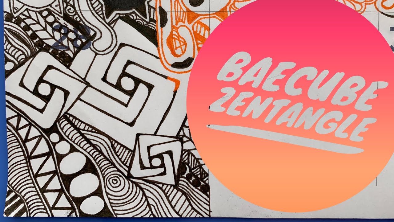 How to Zentangle Baecube into my Giant Zendoodle #Quigtangle for Inktober Day 28