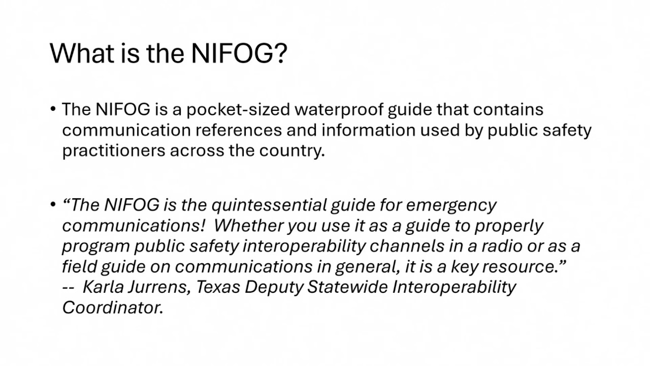 The Origin of the National Interoperability Field Operations Guide - Ross Merlin - WA2WDT