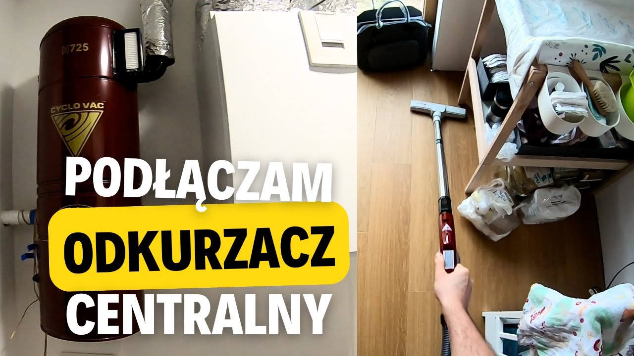224. Montaż odkurzacza centralnego Cyclovac H725 z systemem węża chowanego Retraflex II