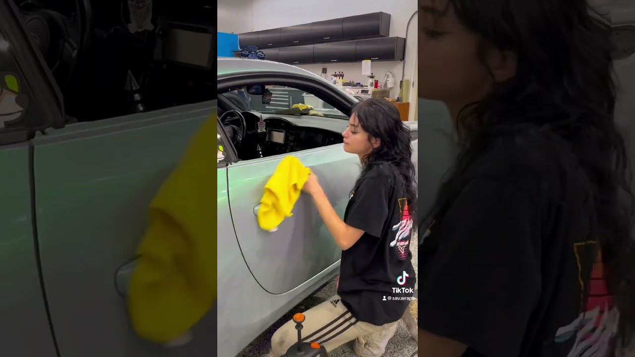 Adding some decals to the brz. #car #wrap #carwrap #cargirl #automobile #brz