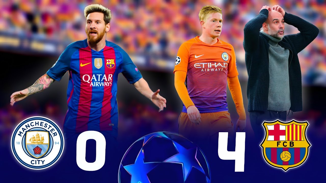ميسي يسحق تاريخ جوارديولا فى مباراه تاريخية لا تنسى🤯🔥 | برشلونة 4-0 مان سيتي ✨⟩  دوري ابطال [2017]