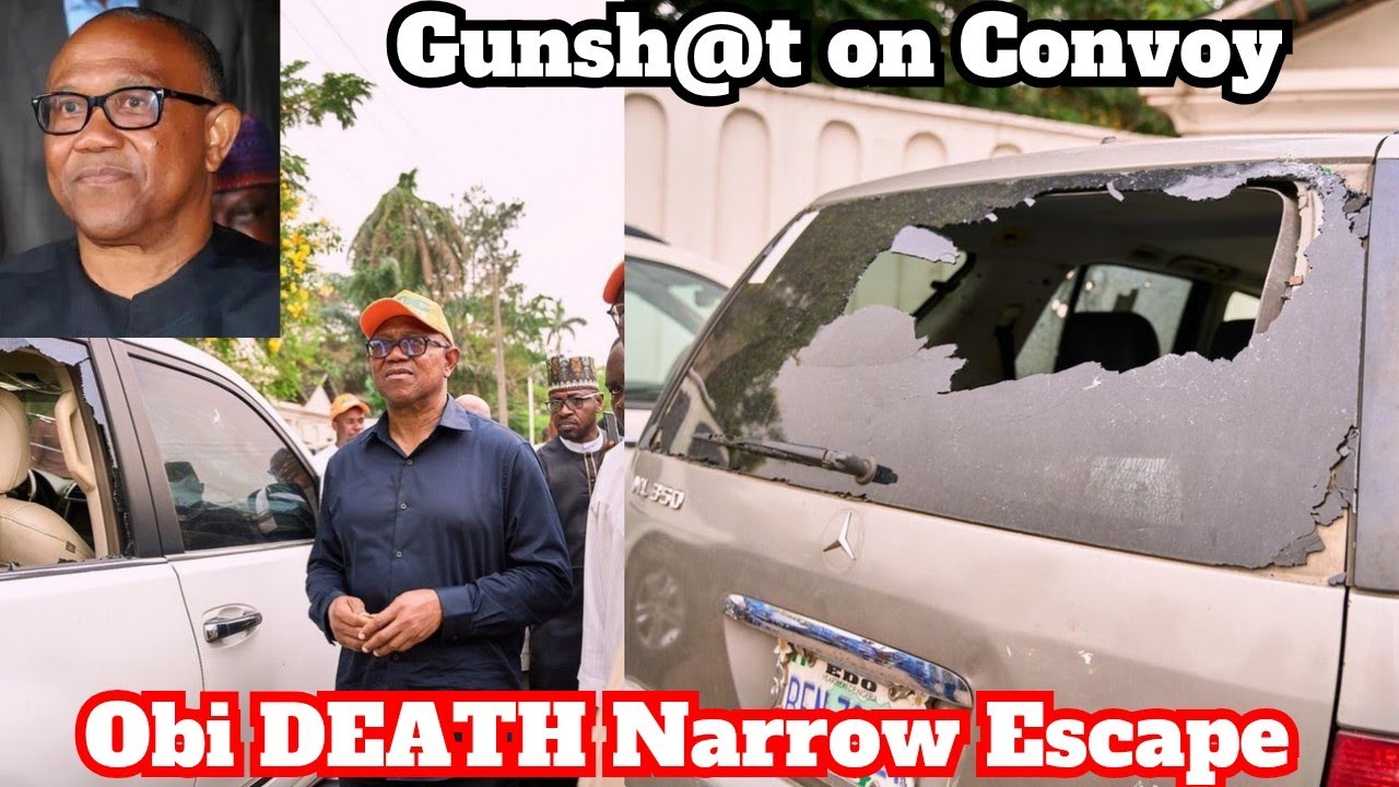 BREAKING! Peter Obi attacked with gun in Edo state today| All Cars destroyed
