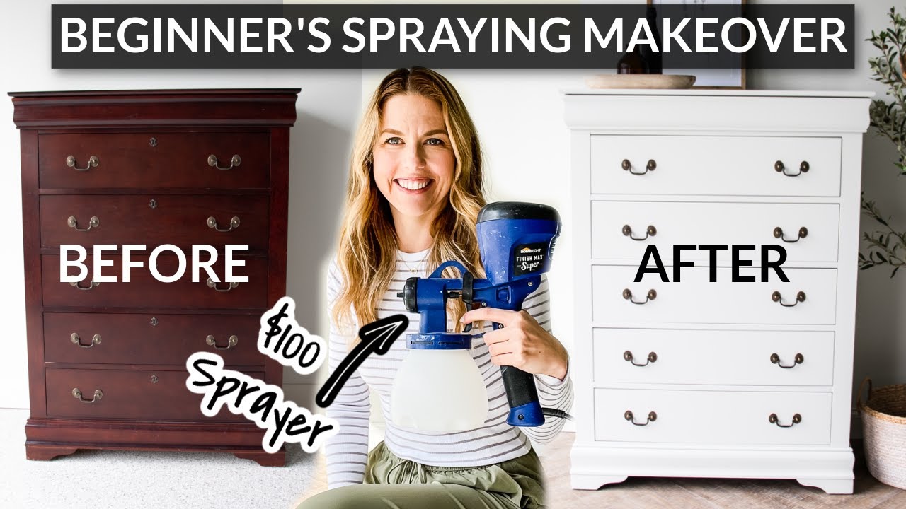 Beginner's Paint Sprayer Furniture Makeover | HomeRight Finish Max & Silk All In One Paint