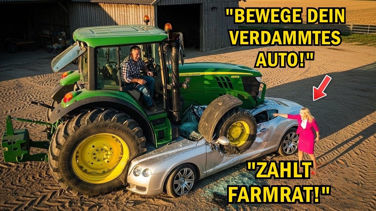 HOA-Karen parkte ihren Bentley vor meiner Scheune – also zerquetschte ich ihn mit dem Traktor