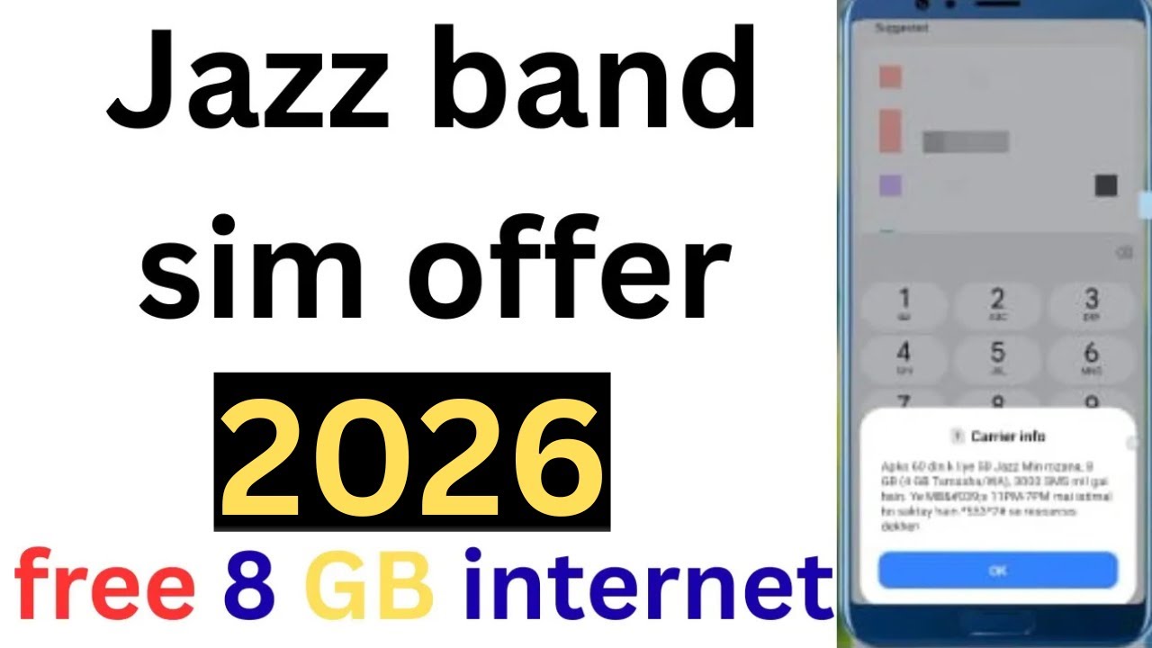 Jazz SIM Lagao Offer Activation Code |Jazz SIM Lagao Offer code 2026 | Jazz 1 Month Band Sim Offer