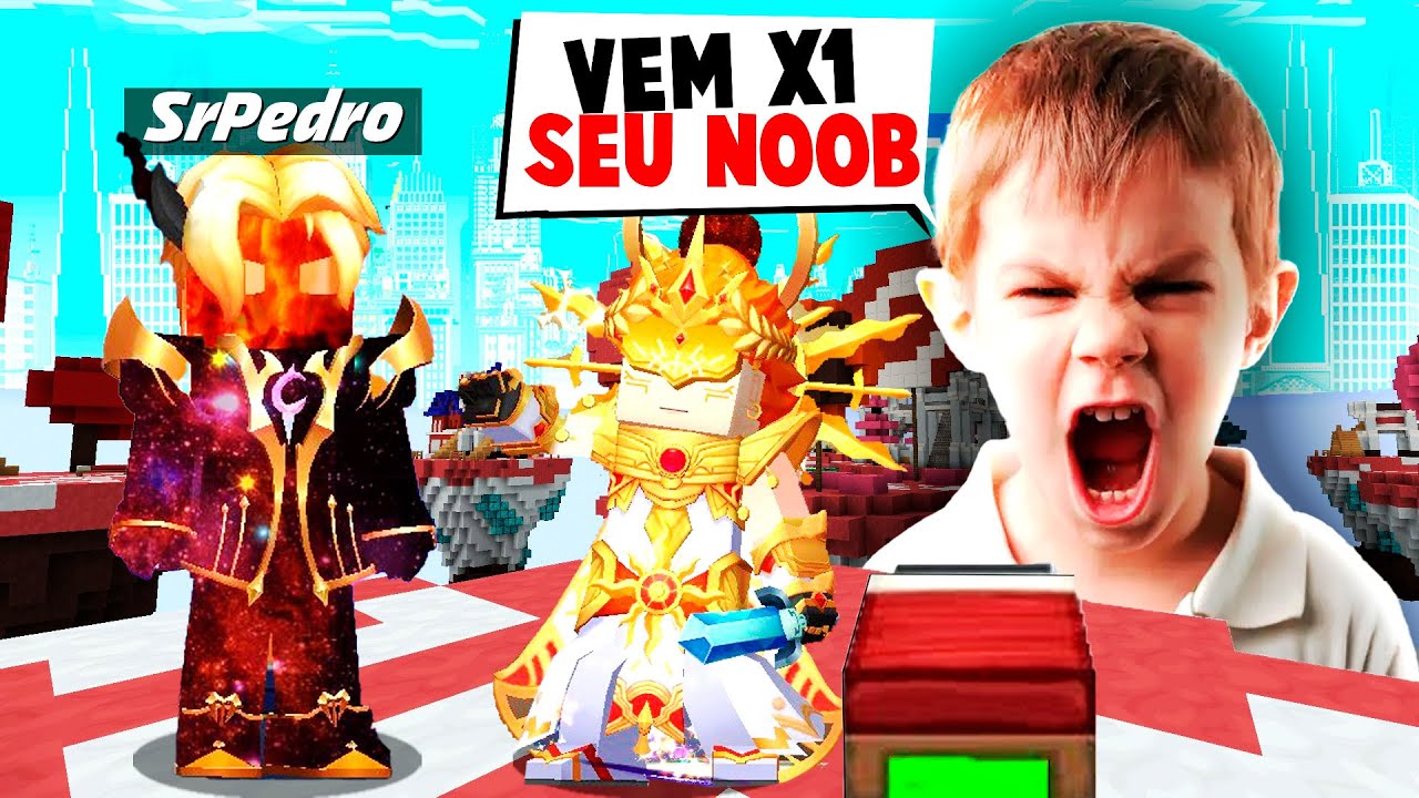 ESSE INSCRITO ME CHAMOU DE NOOB E PEDIU X1 !! (BLOCKMAN GO BED WARS)