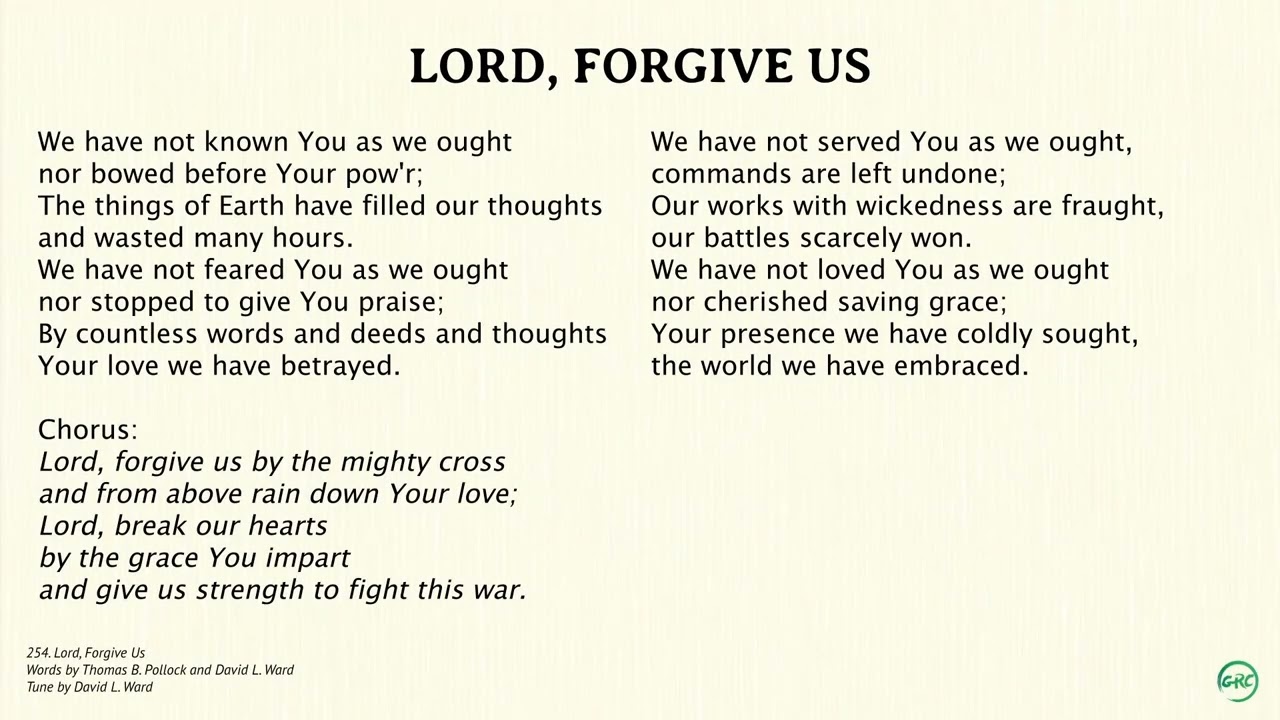 254 Lord, Forgive Us | Main Tune