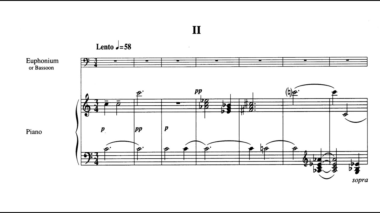 Horovitz: Euphonium Concerto, II. Lento (Score Video) - Nathanael Kumar, Euphonium