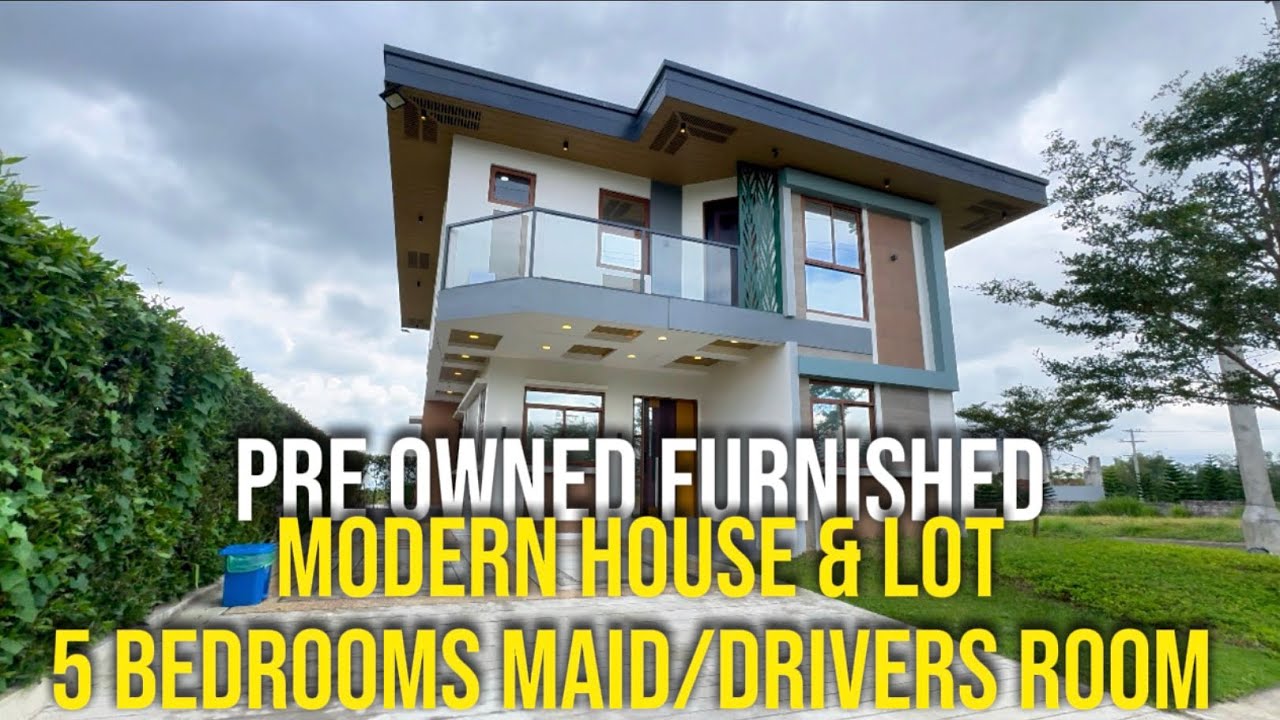 V1084-26 Pre owned modern house & lot furnished 5 bedrooms maid/drivers room 24/7 security 
