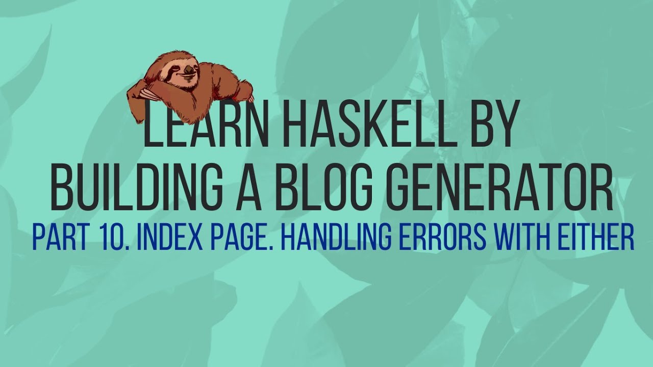 LHBG 10. Index page. Handling errors with Either