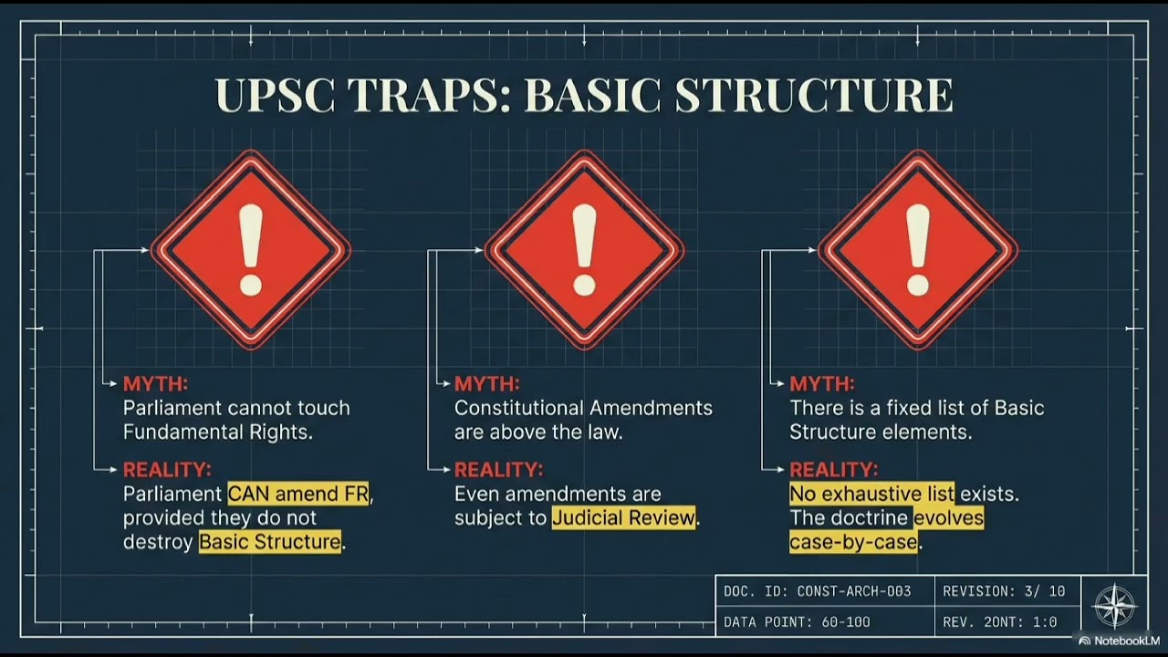Basic structure, federal system, center-state relations