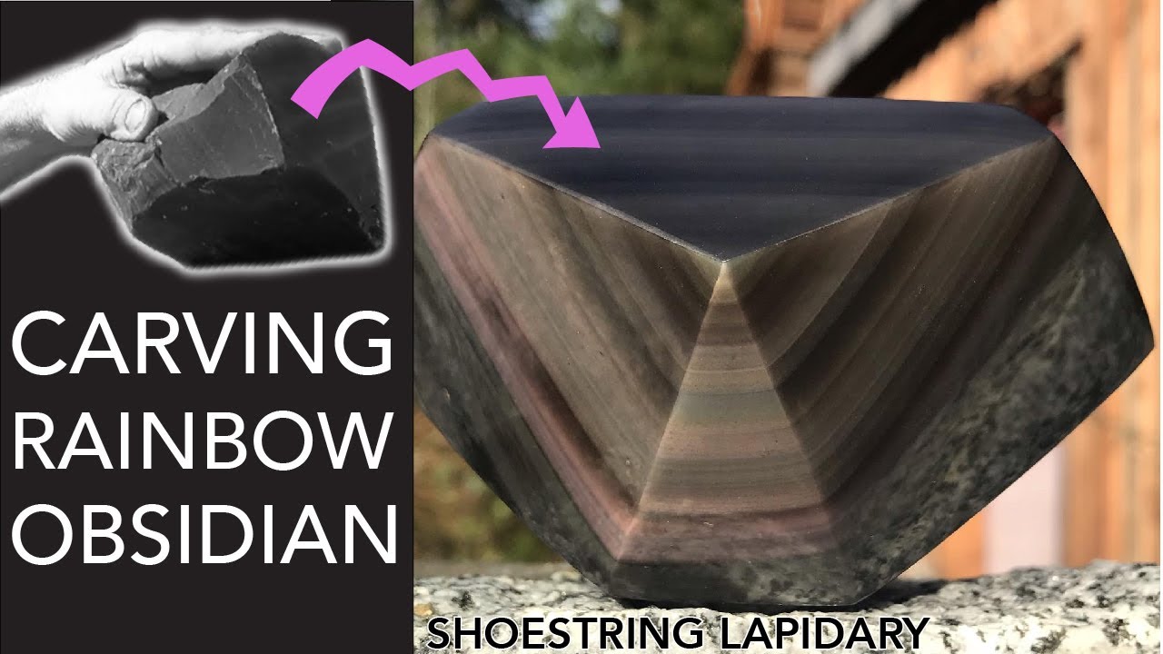 Carving Rainbow Obsidian into a timeless artifact.