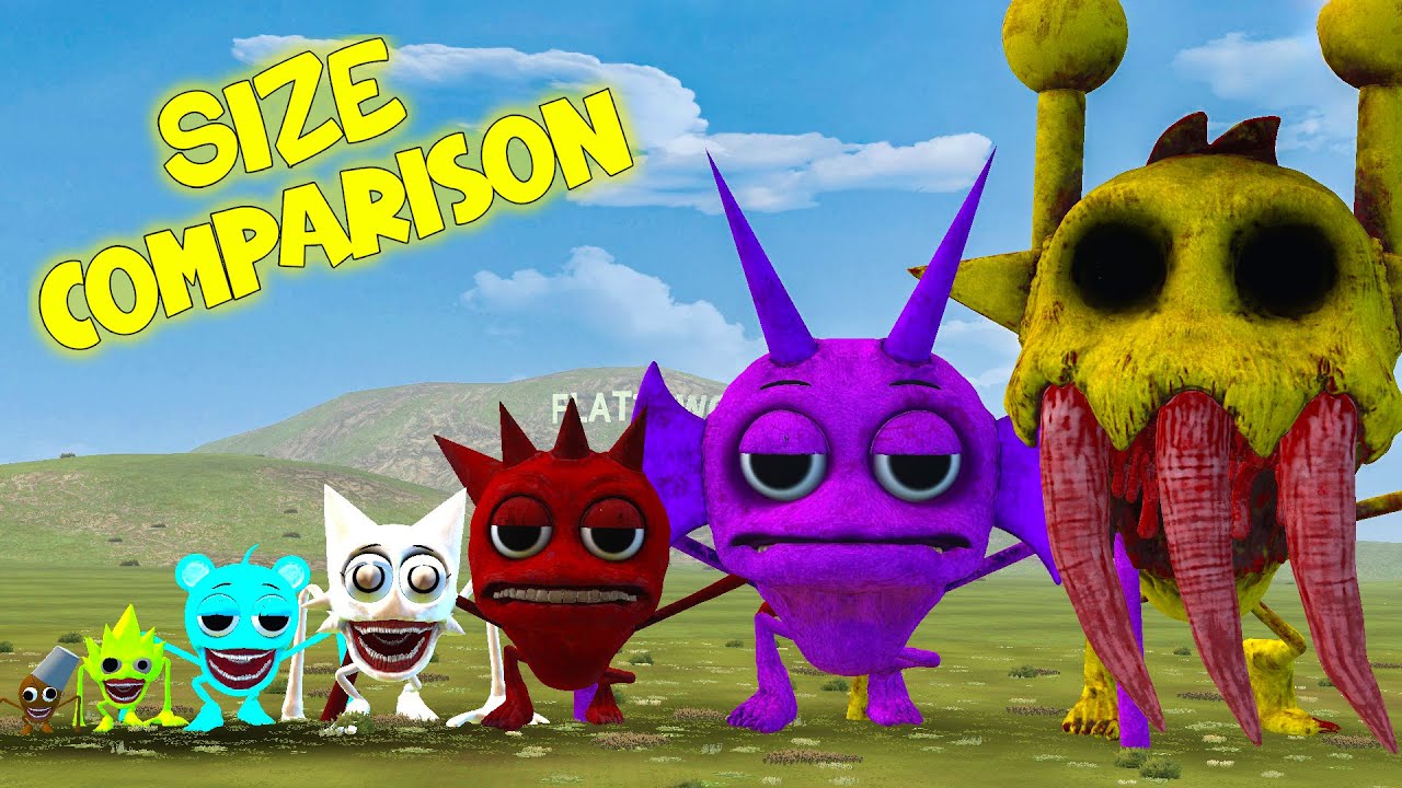 NEW SIZE COMPARISON OF ALL SPRUNKI TAPES FAMILY In Garry's Mod!