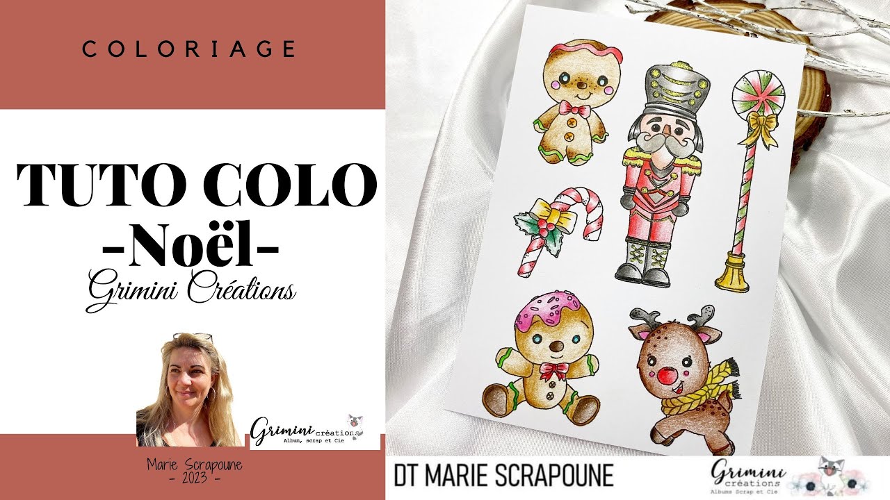 Astuce & Tuto Coloriage - Grimini créations - Noël - Scrapbooking Luminance Caran d'ache - Lightfast