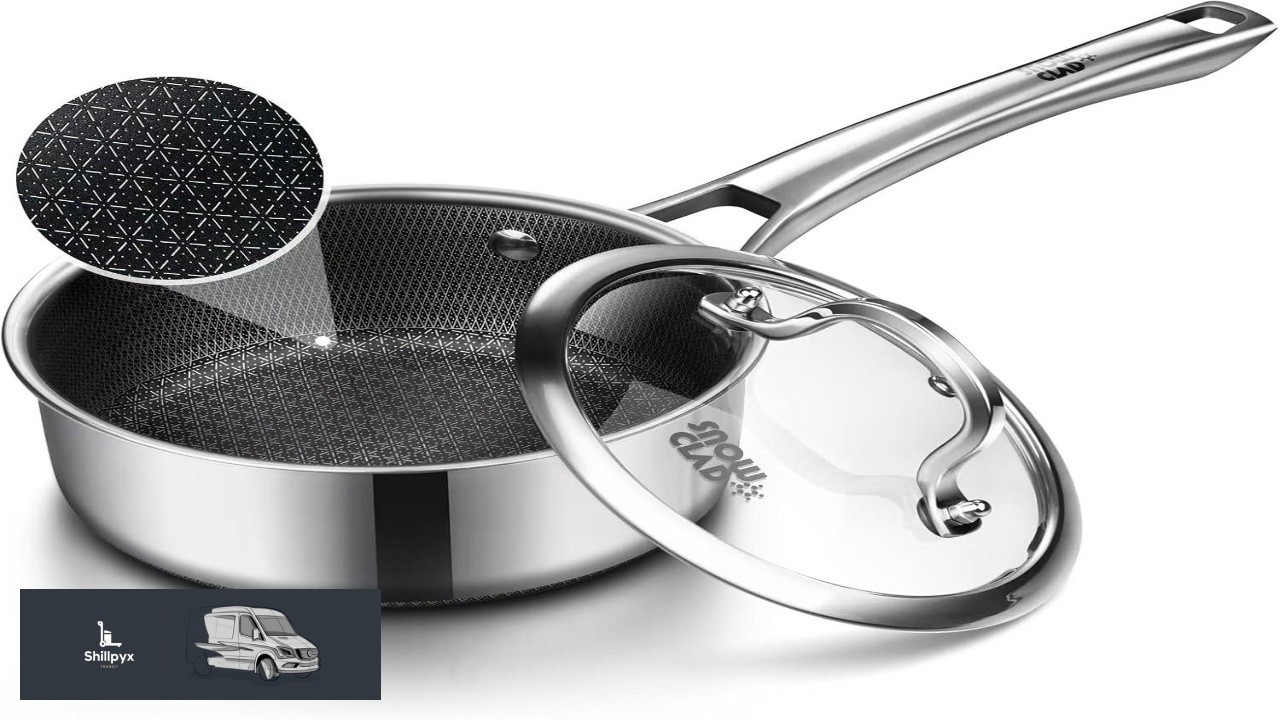 Sauce pan with lid 1.5 Quart Hybrid Nonstick Sauce pans set Stainless Steel