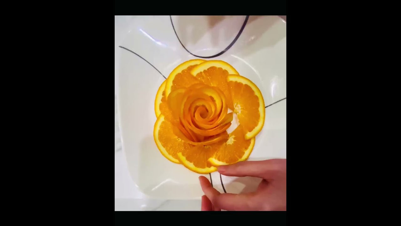 Make an Orange Flower / Easy food Art & Decoration #shorts #food #decoration #orange #flowers #art
