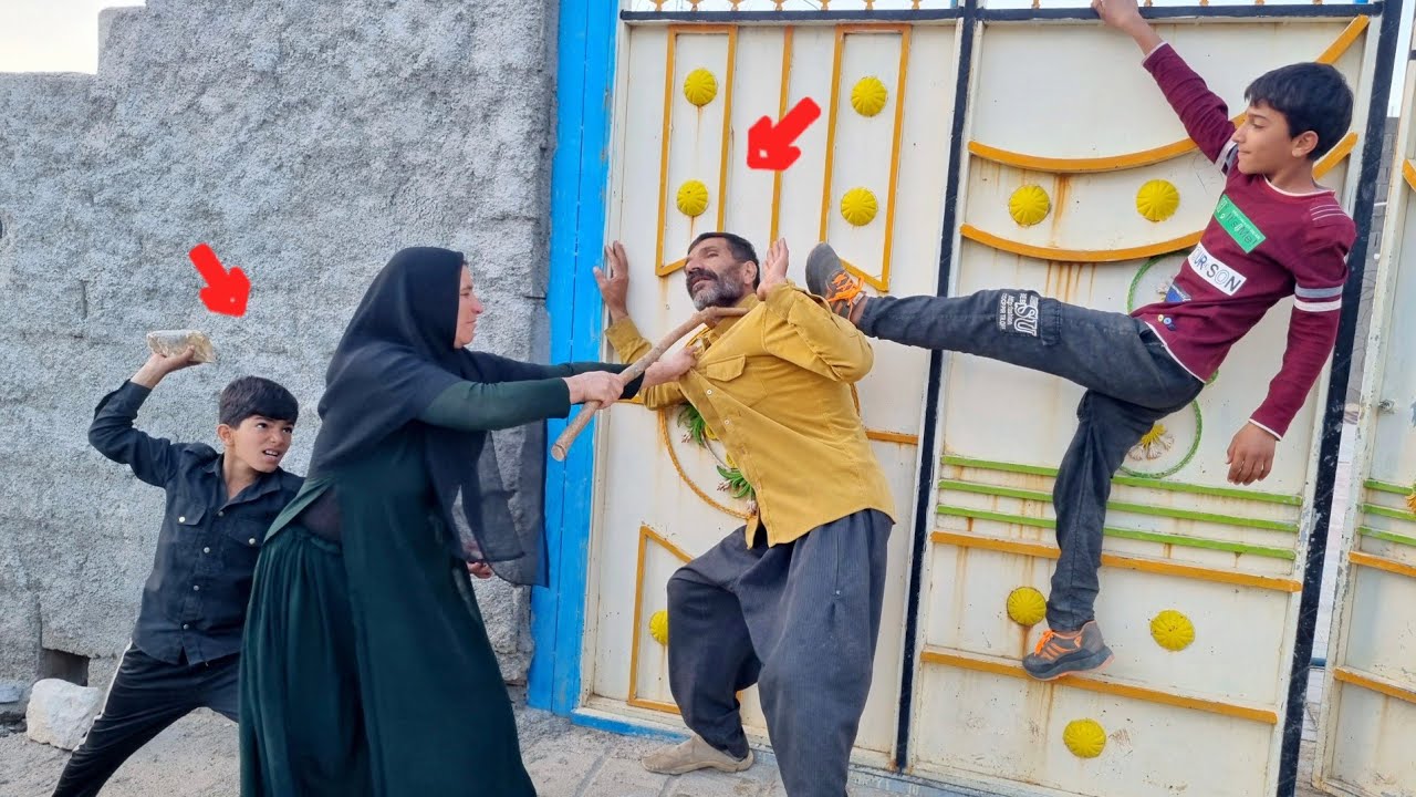 The teacher's conflict with Zelfa's stepmother and the breaking of the teacher's car 