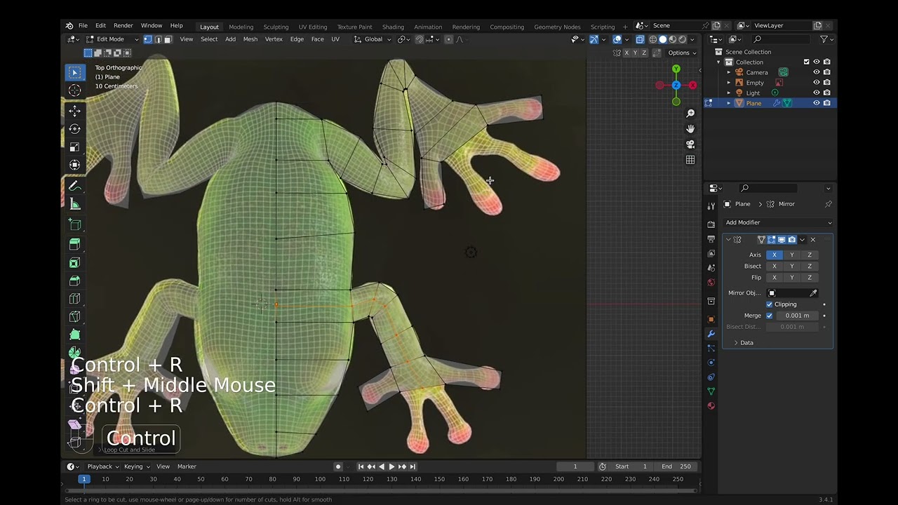 Blender tutorial Model a Low Poly Frog - no commentary. Blender version 3.4.1