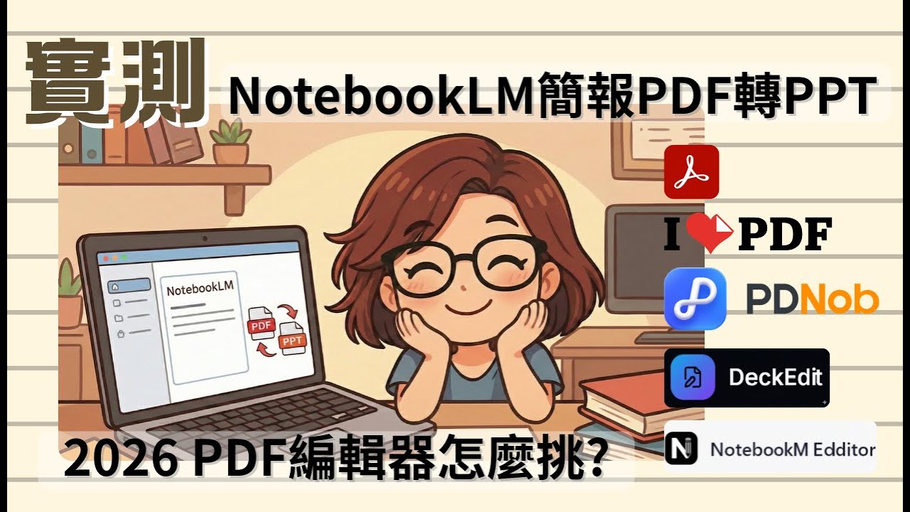 NotebookLM 簡報修改終極方案：實測 2026 最強 PDF 編輯器，AI 生成的掃描檔簡報也能轉 PPT 可編輯。
