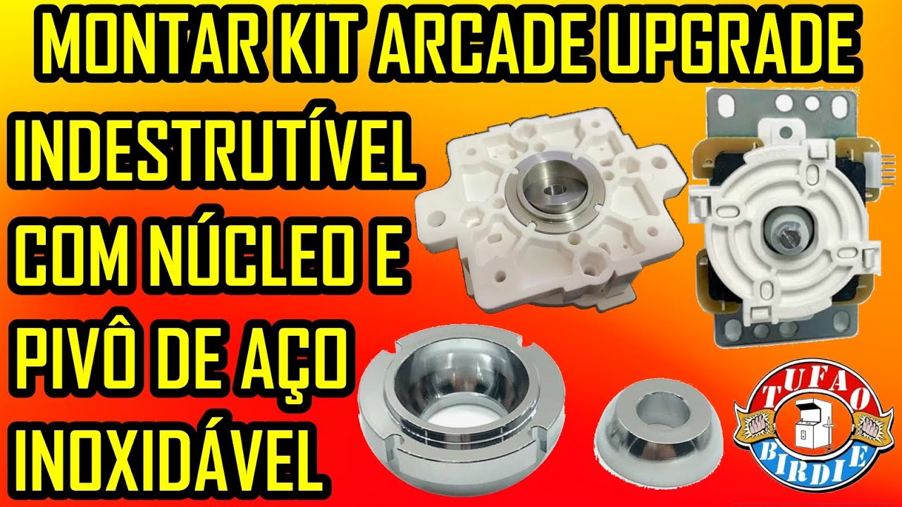 CONTROLE ARCADE INDESTRUTÍVEL COM O KIT ARCADE OTTO DIY V5 + NÚCLEO E PIVÔ DE AÇO INOXIDÁVEL