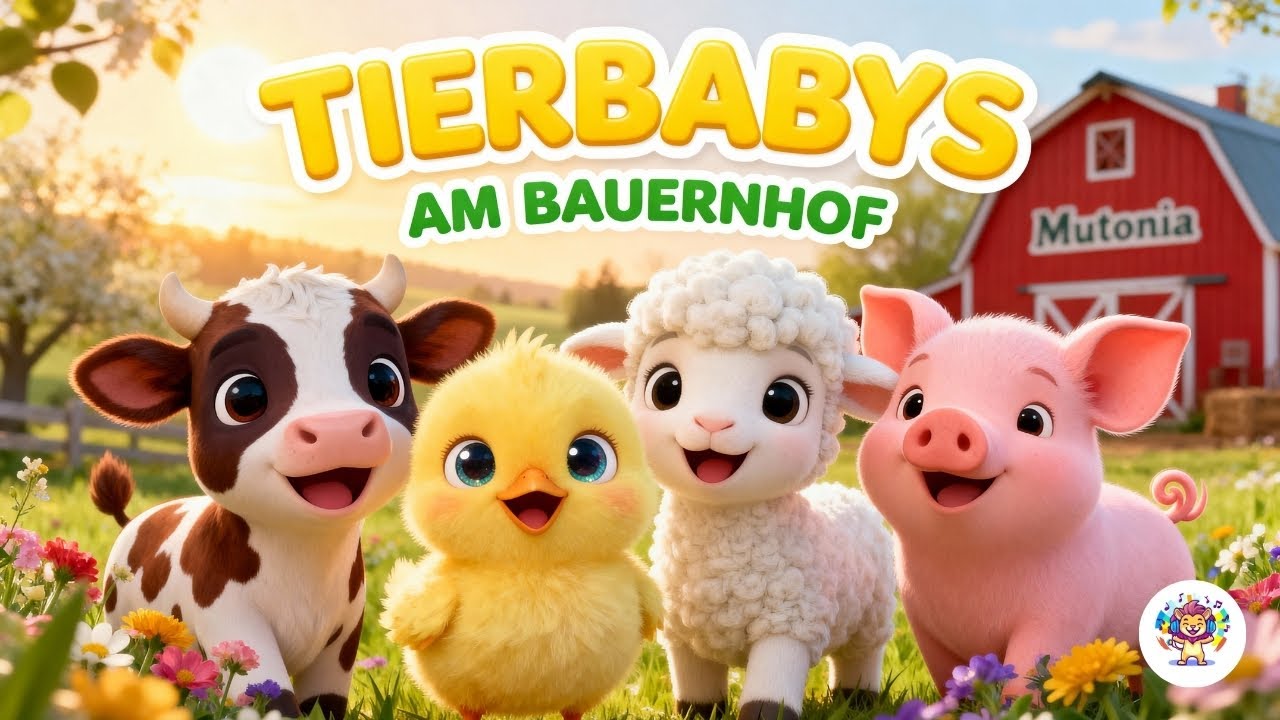 🌸 Tierbabys am Bauernhof - Das fröhliche Kinderlied mit süßen Tieren! 🐣🐑🐄