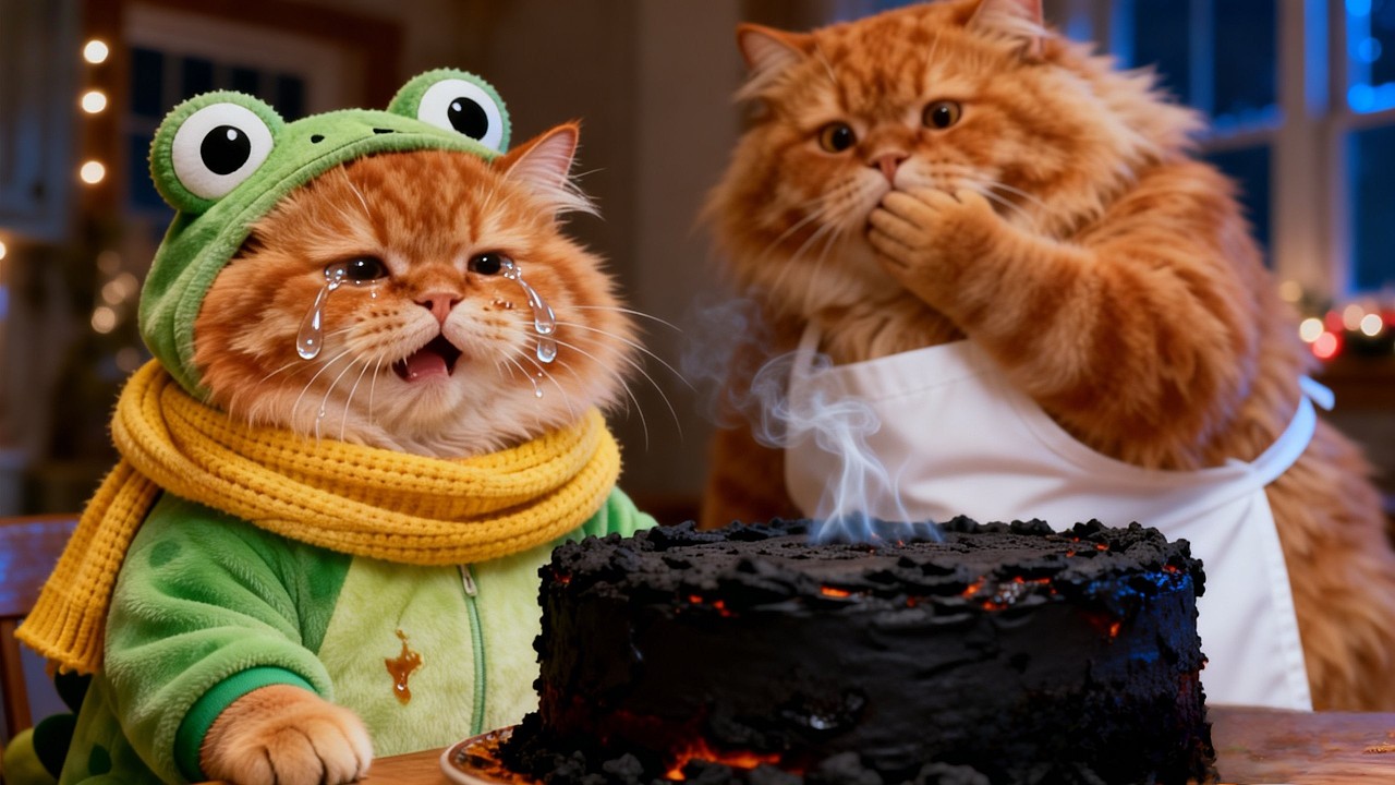 Джинджер НЕНАВИДИТ свой день рождения! 😿🔥 Торт испорчен, поэтому кошка-мама строит башню из пончи...