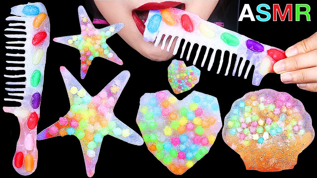 ASMR *KOHAKUTO* MUKBANG EDIBLE COMB RAINBOW FOODS EATING SHOW 코하쿠토 먹방 먹는빗 무지개 디저트 이팅사운드 먹방