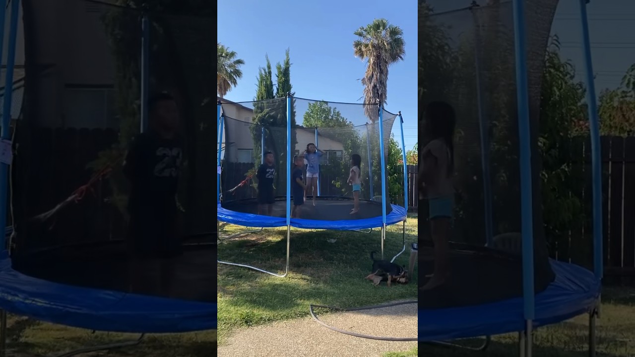 SEGMART 12FT Trampoline for Kids with Basketball Hoop and Enclosure Net/Ladder, Blue #trampoline