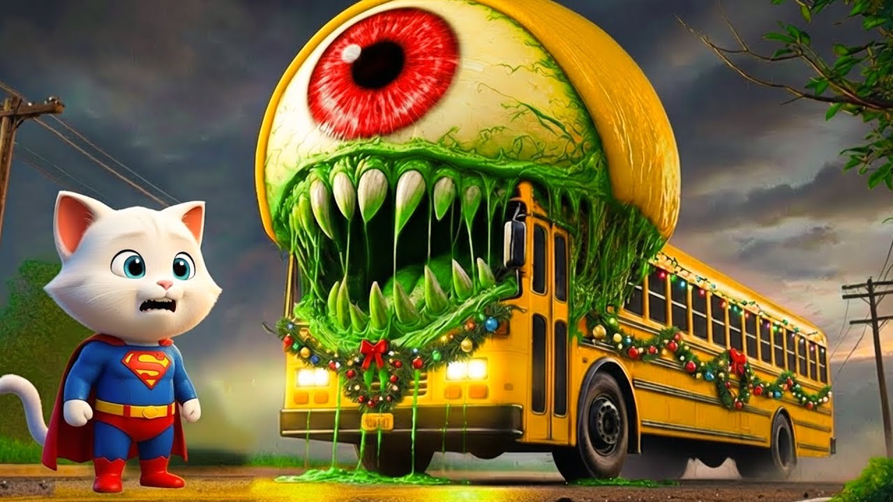 😱🐱💥 Monster Cat Gets Furious! Can The Monster Bus Escape?| Ai Cat Story